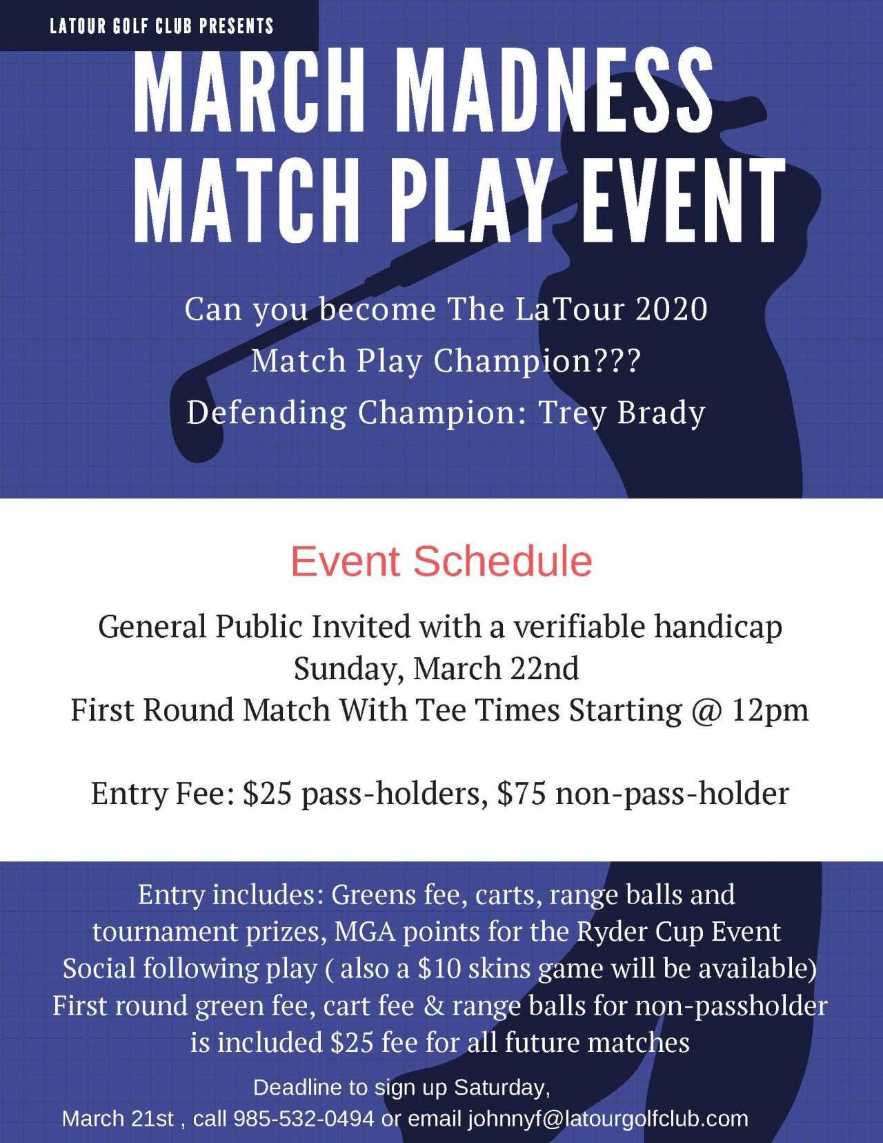 March Madness Match Play Event LaTour Golf Club