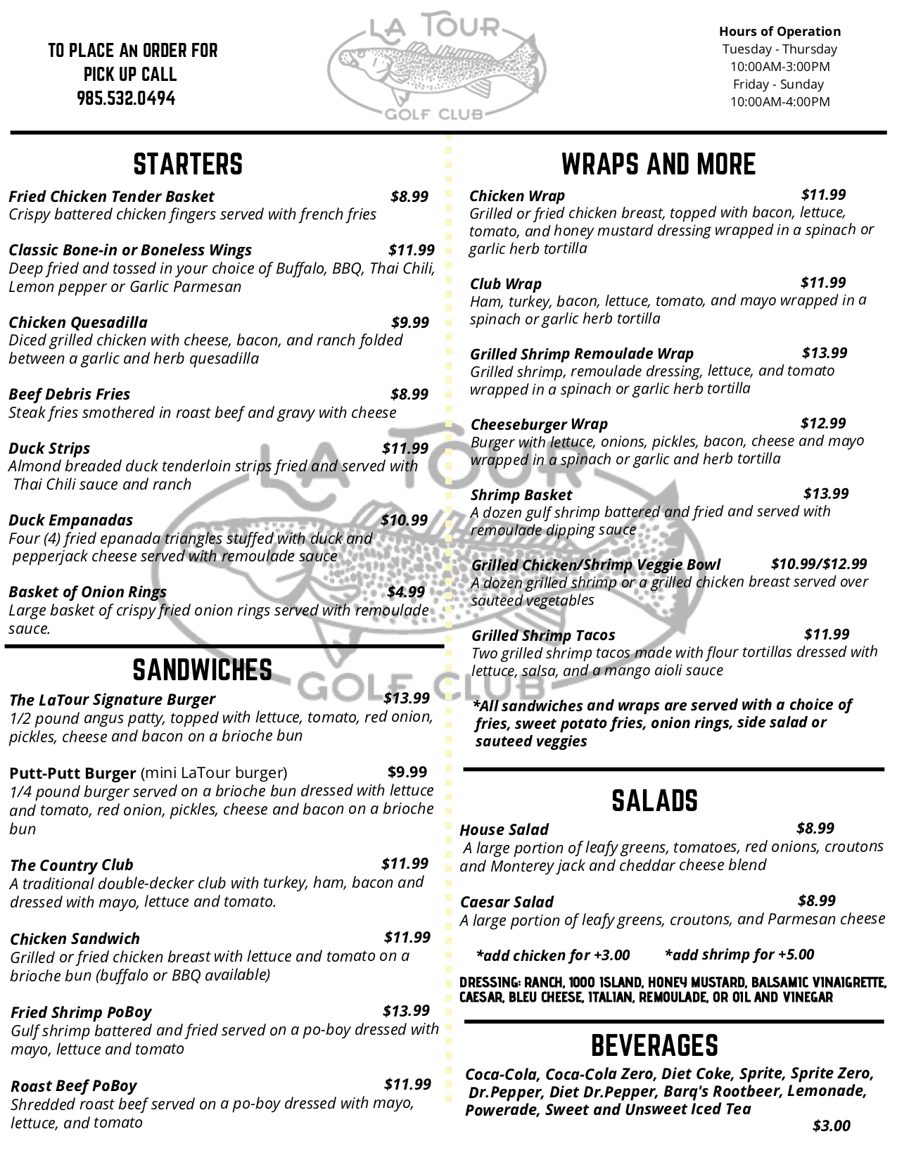 UPDATED Menu